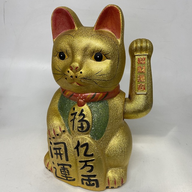 LUCKY CAT, Gold - Asian Good Luck 40cm H